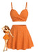 Set Bikini Anni '50 a Pois a Vita Alta e Copricostume