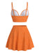 Set Bikini Anni '50 a Pois a Vita Alta e Copricostume