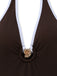 Set Tankini Caffè Halter con Coulisse e Arricciatura Anni '50 3