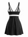Set Tankini Bianco e Nero Colorblock con Fiocco Anni '50 3