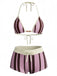 con Nodo Halter con Perline a Pois Swimwear Set Anni '50 4