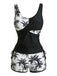 Set Tankini con Palme e Incrocio Color Block Anni '50 6