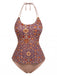 Set Tankini Halter con Stampe Floreali Retro Anni '40 9