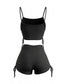 Set Tankini Anni '40 Vintage con Spalline Sottili Arricciato