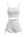 Tankini Set Vintage con Spalline Sottili Arricciato Anni '40 3