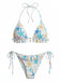 Set Bikini Blu con Stampa Stella Marina e Volant Anni '50 2