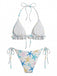 Set Bikini Blu con Stampa Stella Marina e Volant Anni '50 3