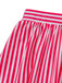 2PCS Costume Intero Rosa a Righe Senza Spalline e Copricostume Anni '40 8
