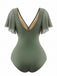 Costume con Scollo a V e Manica a Volant con Palme Anni '50 2