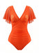 Costume con Scollo a V e Manica a Volant con Palme Anni '50 6