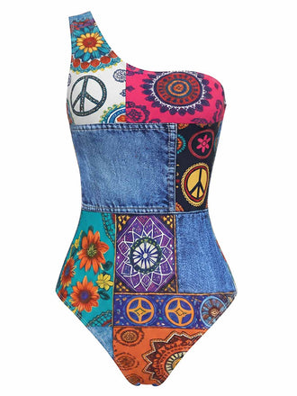 [Prevendita] Costume Multicolore Hippie Asimmetrico Monospalla Anni '60