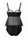 Costume da Bagno in Rete Vita Alta con Fiocco Tie Anni '50 8