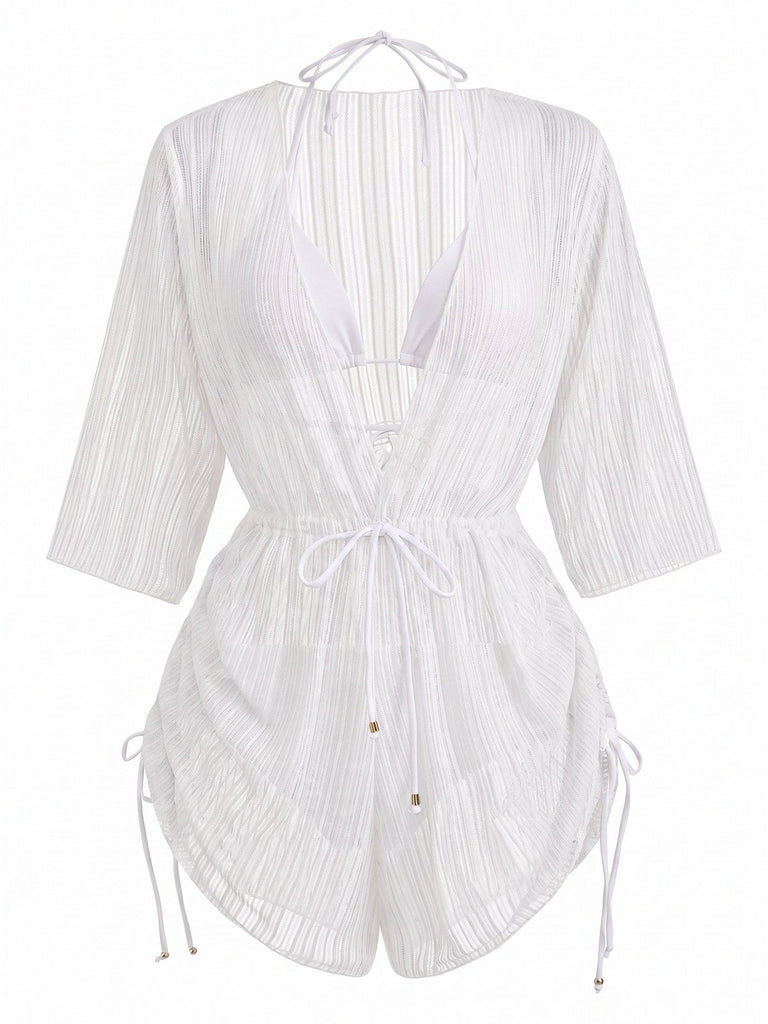 Costume da Bagno Solid Halter & Shimmer Anni '50 11