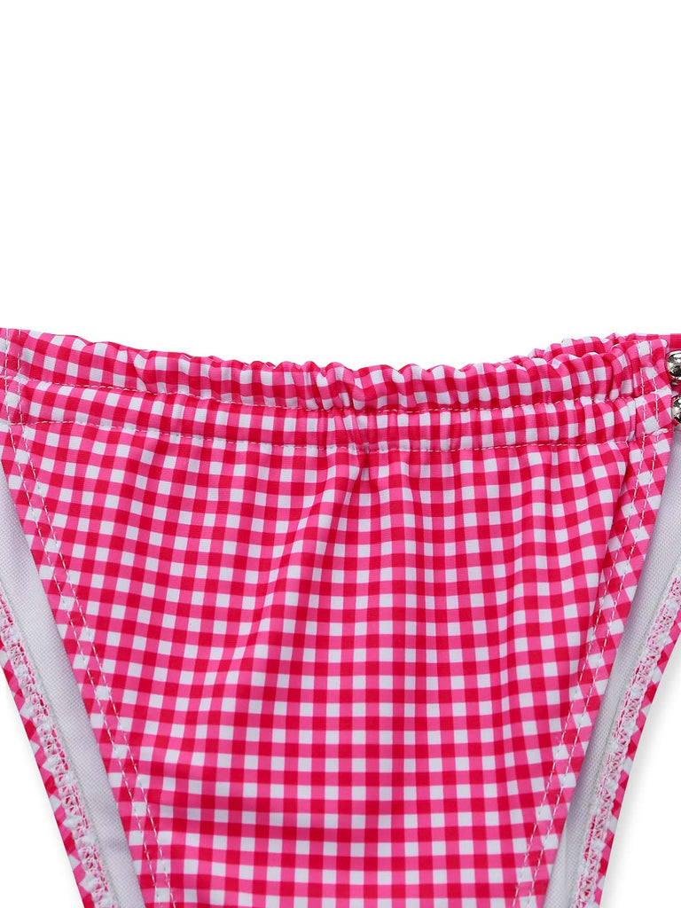 Set Bikini Rosa a Quadretti con Doppio Strato Anni '50 6