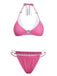 Set Bikini Rosa a Quadretti con Doppio Strato Anni '50 2