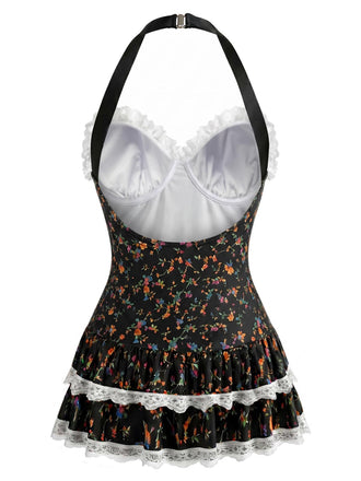 [Prevendita] Costume Intero con Allacciatura al Collo e Schiena Scoperta Floreale Anni '60 2