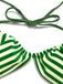 Set Bikini Halter Verde a Righe in Spugna Anni '50