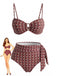 Costume da Bagno Chain con Stampa Vita Alta - Marrone Anni '40