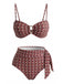Costume da Bagno Chain con Stampa Vita Alta - Marrone Anni '40 2