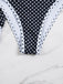 2PCS Set Bikini Nero Halter a Pois e Copricostume Anni '40 7