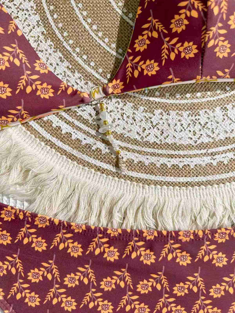 [Pre-Vendita] Set Bikini con Schiena Scoperta Reversibile Floreale Marrone Anni '40 8