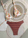 [Pre-Vendita] Set Bikini con Schiena Scoperta Reversibile Floreale Marrone Anni '40 7