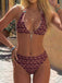 [Pre-Vendita] Set Bikini con Schiena Scoperta Reversibile Floreale Marrone Anni '40 3