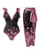 [Prevendita] 2PCS Costume Intero Rosa con Fiori di Ciliegio e Copricostume Anni '50