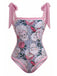 [Prevendita] Costume Intero con Copricostume a Stampa Gatti e Fiori Anni '60 2