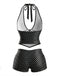 [Prevendita] Set Tankini Nero a Pois con Allacciatura all'Americana Anni '60 2