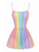 [Prevendita] Costume Intero con Gonna a Righe Arcobaleno Multicolore Anni '40 2
