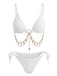Set Bikini Anni '60 Triangolo Costolato con Catena Dorata