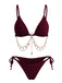 Set Bikini Anni '60 Triangolo Costolato con Catena Dorata