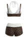 [Prevendita] Costume da Bagno a Pois Doppio Strato - Marrone Anni '50 2