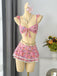 Bikini Set con Spalline a Volant con Bordi in Pizzo a Fiorellini Anni '40 3