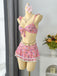 Bikini Set con Spalline a Volant con Bordi in Pizzo a Fiorellini Anni '40 4