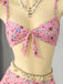 Bikini Set con Spalline a Volant con Bordi in Pizzo a Fiorellini Anni '40 7
