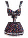 Bikini Set con Spalline a Volant con Bordi in Pizzo a Fiorellini Anni '40 11