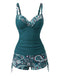 Set Tankini Anni '70 Bohémien con Scollo a V con Cinturino