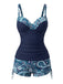 Set Tankini Anni '70 Bohémien con Scollo a V con Cinturino