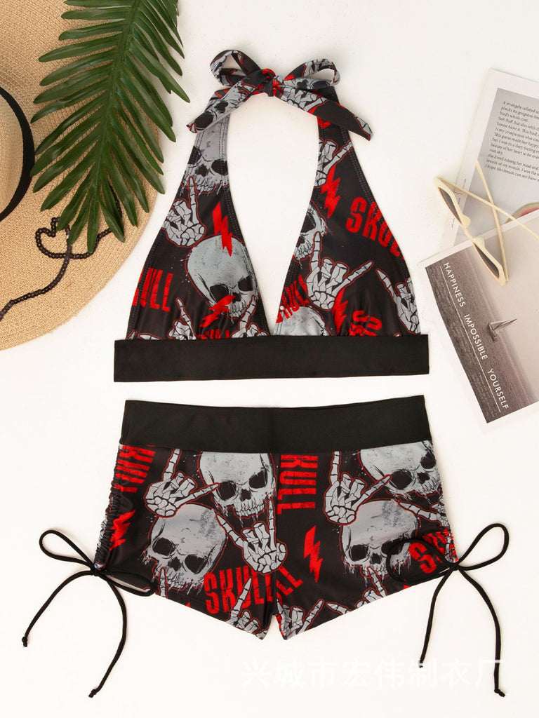 Set Bikini Punk con Teschio Rock Anni '80 3