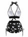 Set Bikini Anni '80 Punk con Teschio e Scollo All'americana