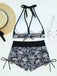 Set Bikini Anni '80 Punk con Teschio e Scollo All'americana
