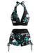 Set Bikini Anni '80 Punk con Teschio e Scollo All'americana
