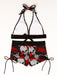 Set Bikini Anni '80 Punk con Teschio e Scollo All'americana