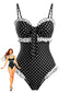 Costumi Intero Anni '40 a Pois con Volant Patchwork