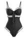 Costume Intero a Pois con Volant Patchwork Anni '40 2