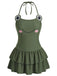 [Prevendita] Swimdress Verde con Stampa Rana e Volant Anni '50 2