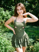 [Prevendita] Swimdress Verde con Stampa Rana e Volant Anni '50 4