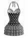 [Prevendita] Costume Intero con Gonna con Fiocco a Pois con Allacciatura al Collo Nero Anni '40 2